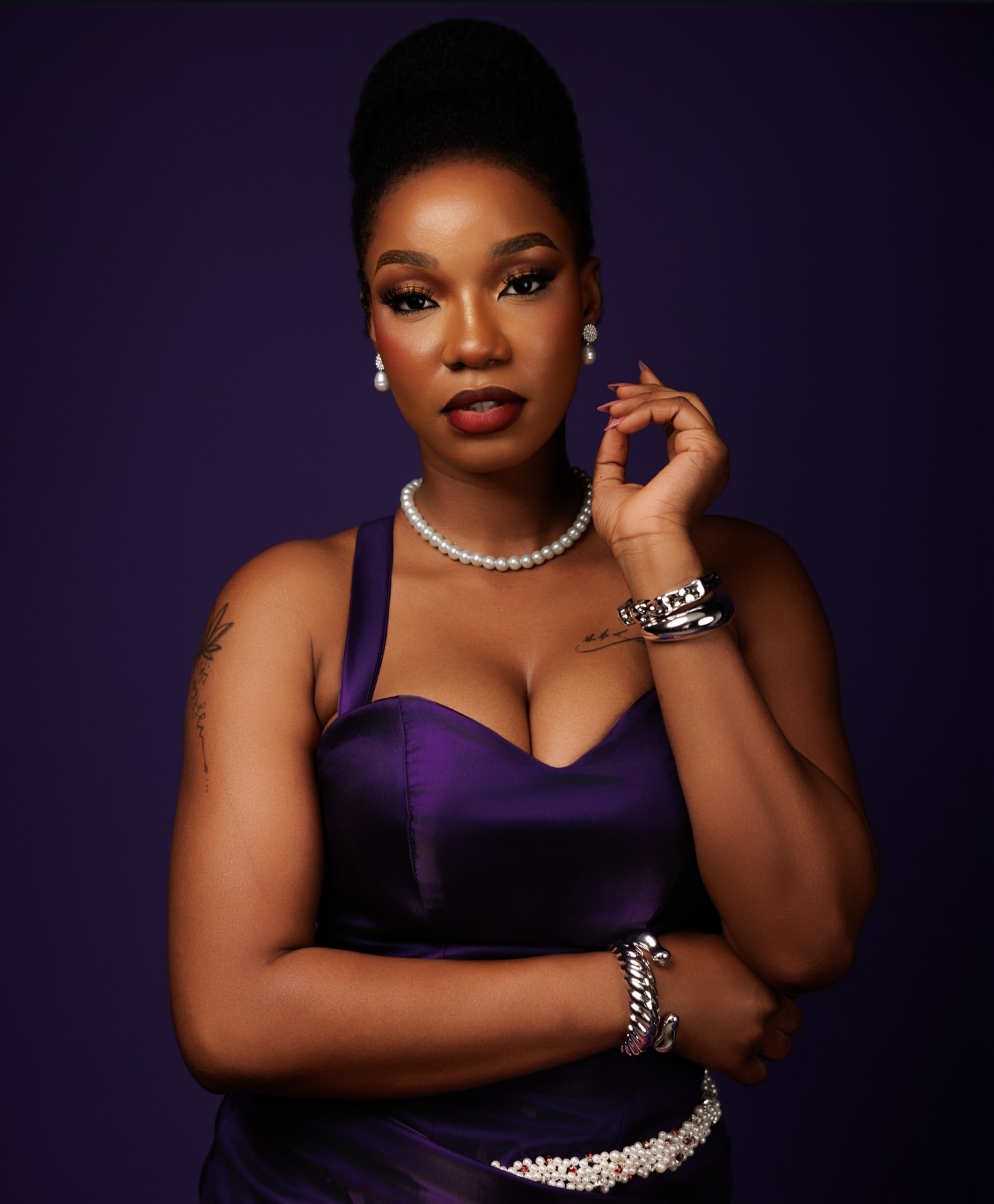 Purple satin portrait